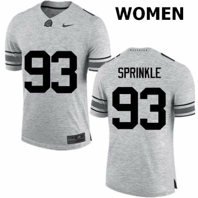 NCAA Ohio State Buckeyes Women's #93 Tracy Sprinkle Gray Nike Football College Jersey TXG6845JH